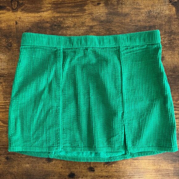 NWT Aerie Corduroy Micro Mini Skirt in Kelly Green-Size Small - Picture 4 of 10